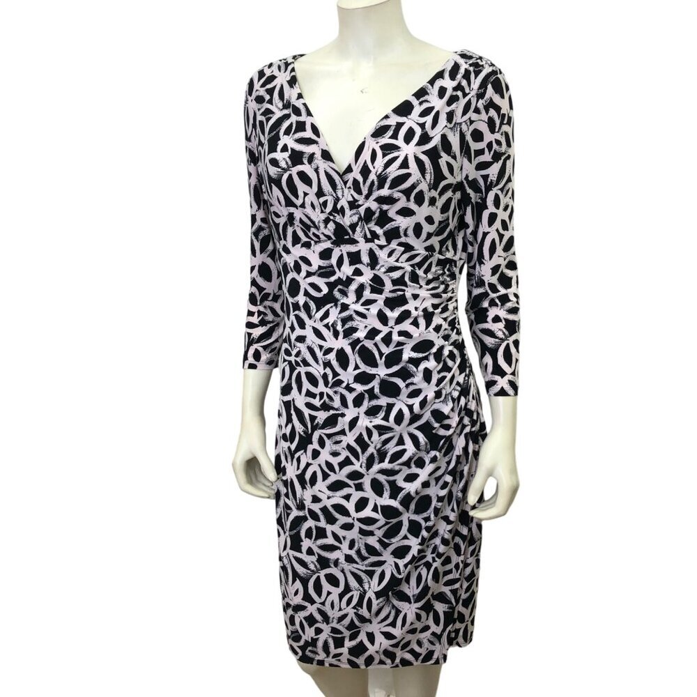 RLAPH LAUREN SURPLICE NECK FAUX WRAP DRESS SIZE 12